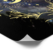 Himmelskunst Mond und Sterne Poster (Ecke)