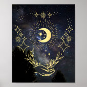 Himmelskunst Mond und Sterne Poster (Vorne)