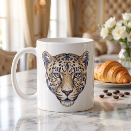 Himmelsleoparden-Tasse Luxus-Linienkunst Kaffeetasse
