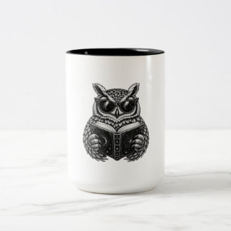 Himmelsleseule – Mystischer Buchliebhaber Zweifarbige Tasse