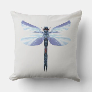 Himmelslibelle – Surreale blaue Insekten-Kunstkiss Kissen