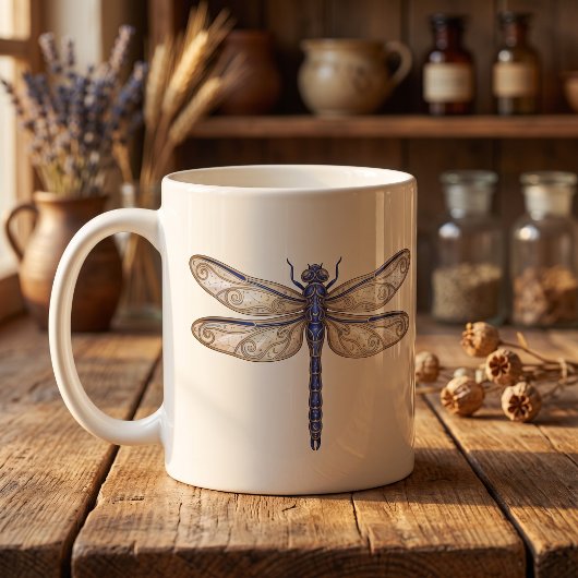 Himmelslibelle Tasse Luxus-Linienkunst