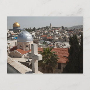 Himmelslinie des alten Jerusalems Postkarte
