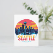 Himmelslinie von Seattle Postkarte (Stehend Vorderseite)