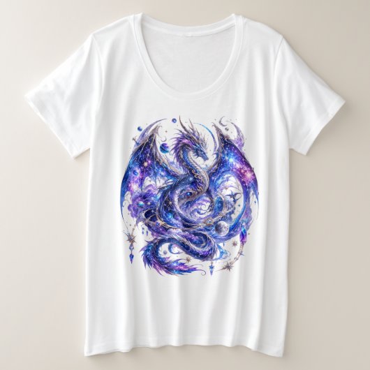 Himmelsmagie-Drache  Große Größe T-Shirt (Design vorne)