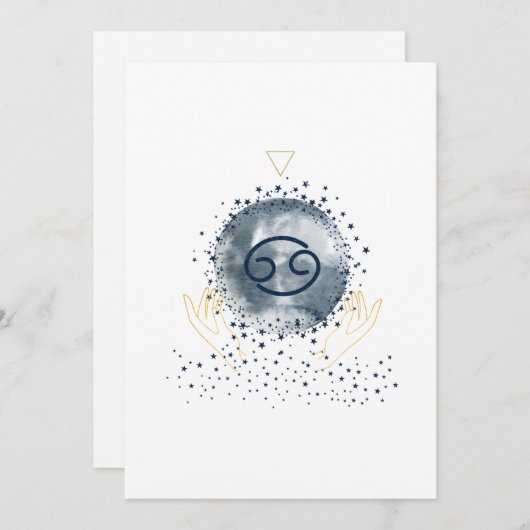 Himmelsmagie - Krebs Dankeskarte (Vorne/Hinten)