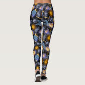 Himmelsmagisches Muster Mondsterne Sonnenstrahlen Leggings (Rückseite)