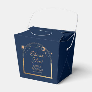 Himmelsmarine Goldene Sonne Mond Hochzeit Danke Geschenkschachtel