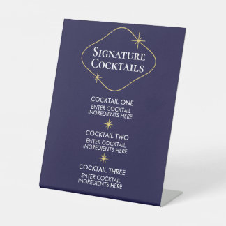 Himmelsminimalistische Hochzeitscocktails-Schild Sockelschild