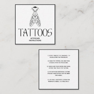 Himmelsminimalistische Motten-Tattoo-Nachbehandlun Quadratische Visitenkarte