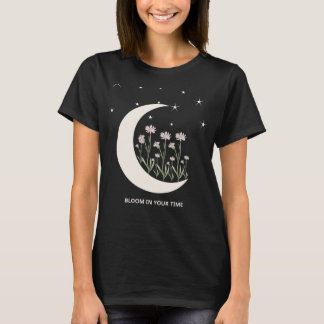 Himmelsmond & Florale Sterne T-Shirt