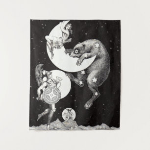 Himmelsmond Himmel Universum Gott Nacht Illustrati Wandteppich