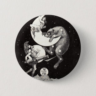Himmelsmond Himmelswelt Gottes Nacht Illustration Button