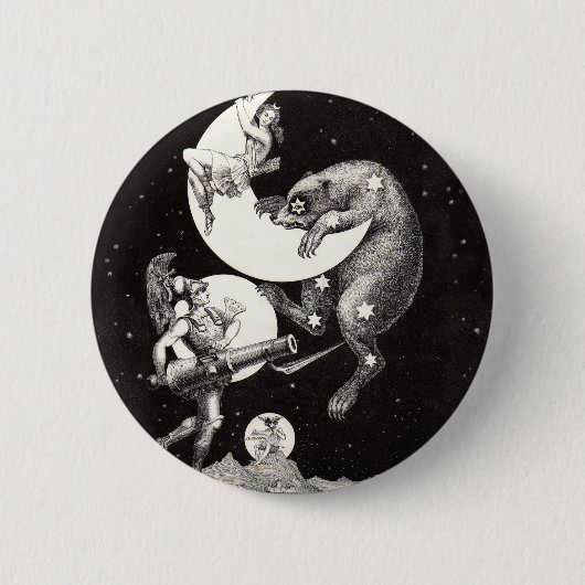 Himmelsmond Himmelswelt Gottes Nacht Illustration Button (Vorderseite)