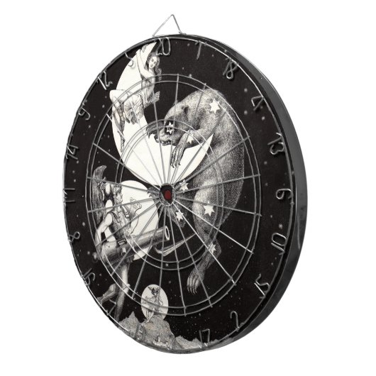 Himmelsmond Himmelswelt Gottes Nacht Illustration Dartscheibe (Vorderseite rechts)