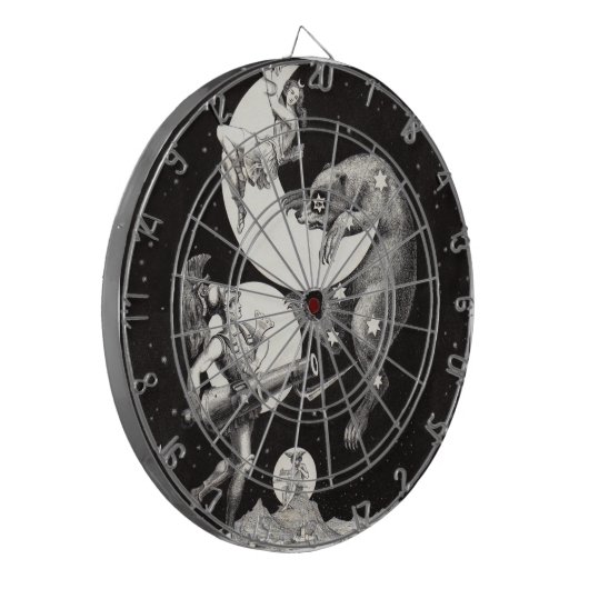 Himmelsmond Himmelswelt Gottes Nacht Illustration Dartscheibe (Vorderseite Links)