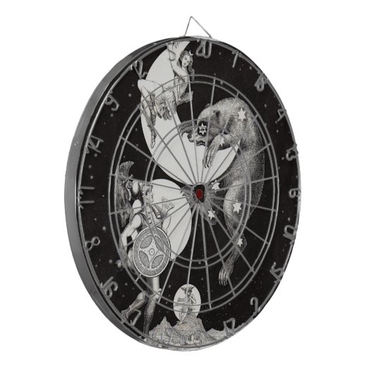 Himmelsmond Himmelswelt Gottes Nacht Illustration Dartscheibe (Vorderseite Links)