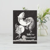 Himmelsmond Himmelswelt Gottes Nacht Illustration Einladung (Stehend Vorderseite)