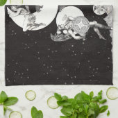 Himmelsmond Himmelswelt Gottes Nacht Illustration Geschirrtuch (Gefaltet)