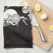 Himmelsmond Himmelswelt Gottes Nacht Illustration Geschirrtuch (Viertel Falte)