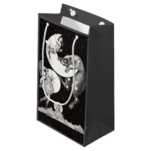 Himmelsmond Himmelswelt Gottes Nacht Illustration Kleine Geschenktüte (Vorderseite Schrägansicht)