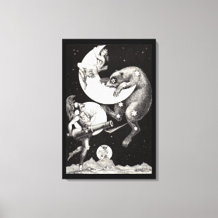 Himmelsmond Himmelswelt Gottes Nacht Illustration Leinwanddruck
