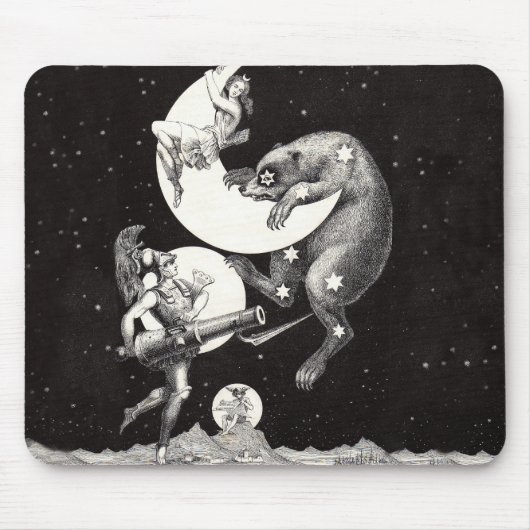Himmelsmond Himmelswelt Gottes Nacht Illustration Mousepad (Vorne)