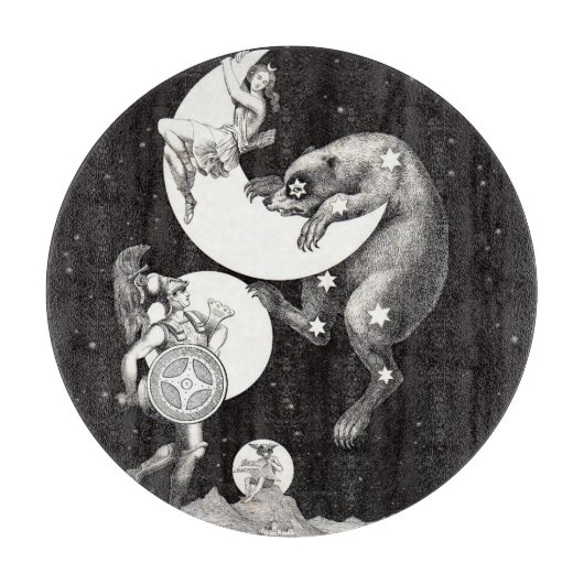 Himmelsmond Himmelswelt Gottes Nacht Illustration Schneidebrett (Vorderseite)