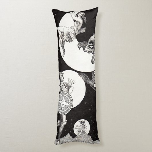 Himmelsmond Himmelswelt Gottes Nacht Illustration Seitenschläferkissen (Rückseite (Vertikal))