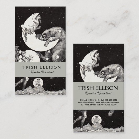 Himmelsmond Himmelswelt Gottes Nacht Illustration Visitenkarte (Vorne/Hinten)