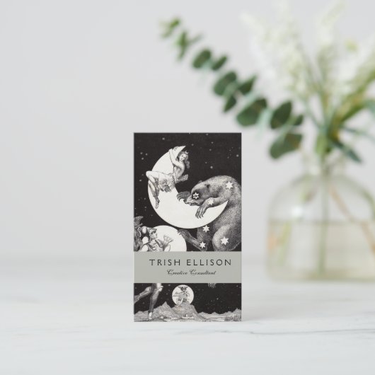 Himmelsmond Himmelswelt Gottes Nacht Illustration Visitenkarte (Stehend Vorderseite)