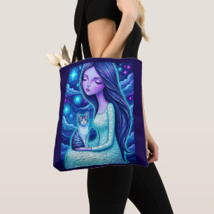 Himmelsmond-Jungfrau-Mystik-Katzen-Fantasy-Art-Tas Tasche