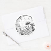 Himmelsmond-Pilzliebhaber Runder Aufkleber (Umschlag)