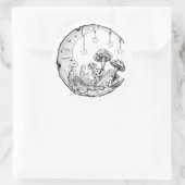 Himmelsmond-Pilzliebhaber Runder Aufkleber (Tasche)