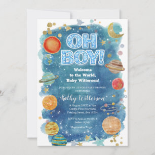 Himmelsmond Planet Weltraum Baby Shower  Einladung
