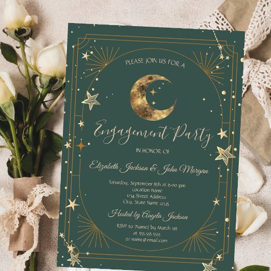 Himmelsmond Sterne Rahmen  Einladung