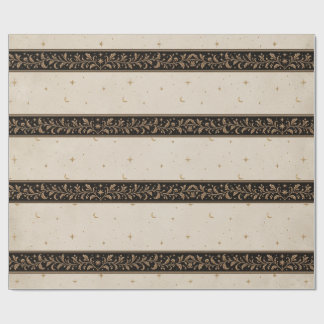 Himmelsmond Sterne Weiß Gold Wintersonnenwende Geschenkpapier