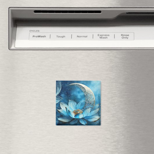 Himmelsmond und Lotus-Blume Magnet (In Situ (Geschirrspüler))