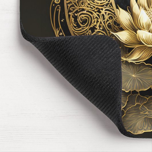 Himmelsmond und Lotus-Blume Mousepad (Ecke)