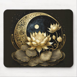 Himmelsmond und Lotus-Blume Mousepad
