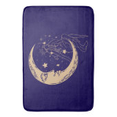 Himmelsmond und Stars, boho, elegantes Gold Badematte (Vorderseite Vertikal)