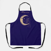 Himmelsmond und Stars, boho, elegantes Gold Schürze (Vorderseite)