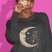 Himmelsmond und Stars, boho, elegantes Gold Sweatshirt