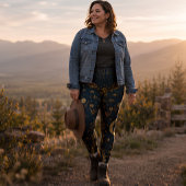 Himmelsmond und Sterne Boho Astrologie Leggings