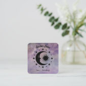 Himmelsmond und Sterne Quadratische Visitenkarte (Stehend Vorderseite)