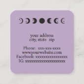 Himmelsmond und Sterne Quadratische Visitenkarte (Rückseite)