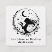 Himmelsmond und Sterne Quadratische Visitenkarte (Vorderseite)