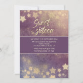 Himmelsmond und Sternenkalligraphie 16 . Geburtsta Einladung (Rückseite)