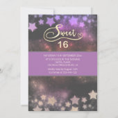 Himmelsmond und Sternenkalligraphie 16 . Geburtsta Einladung (Rückseite)