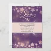 Himmelsmond und Sternenkalligraphie 16 . Geburtsta Einladung (Rückseite)